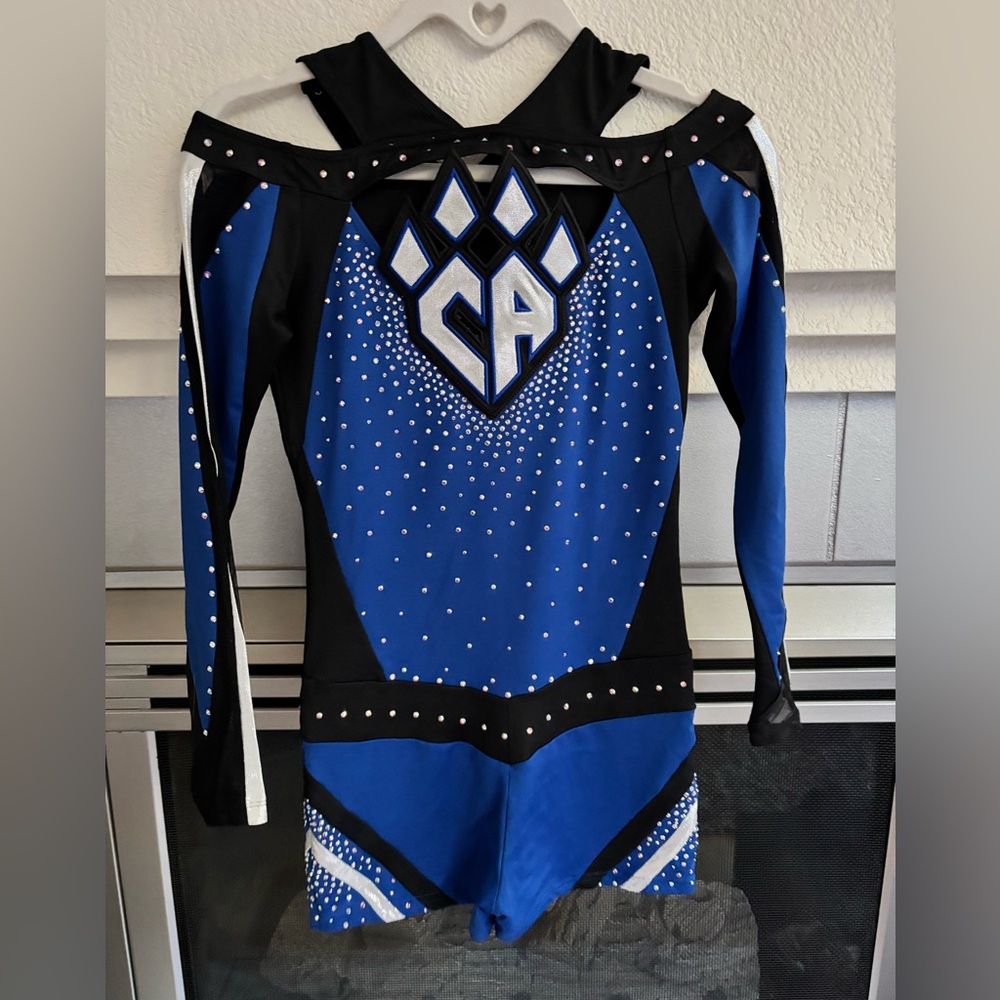 REBEL Cheer Athletics Blue Black Cheerleading Uniform AXS - Picture 9 of 12